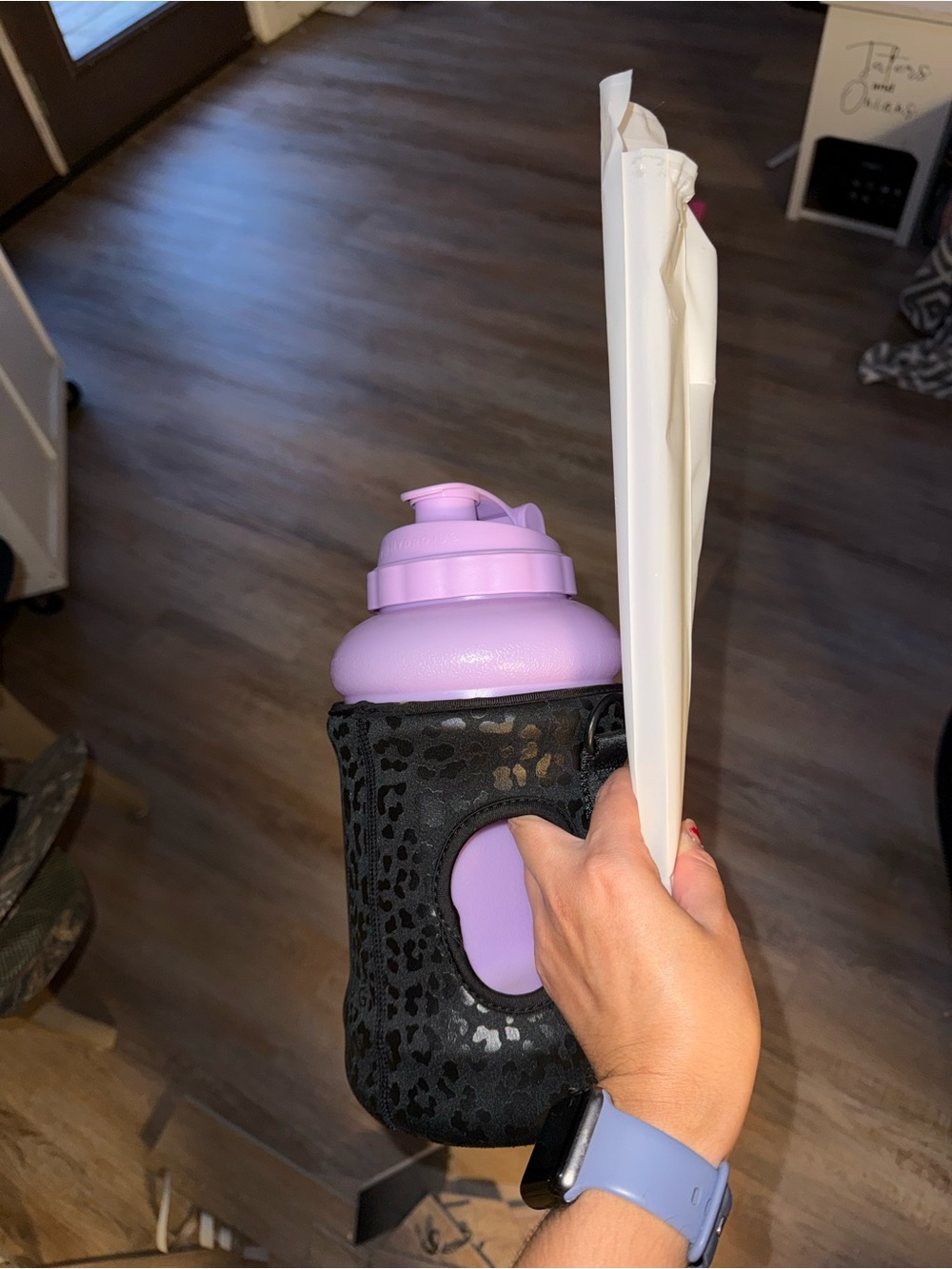 Lavender Hydrojug Water Bottle with Neoprene Sleeve -